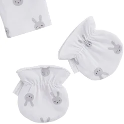 Prématuré|Vêtements Naissance*P'tit bisou Body + bonnet + moufles Lapin Câlin Prématuré de Blanc/Gris
