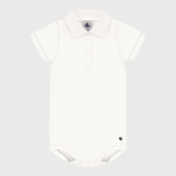 Bodies|Bodies*Petit Bateau Body à manches courtes et col polo de Blanc