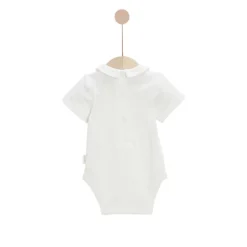 Bodies*P'tit bisou Body à manches courtes Trousseau Mon Chaton de Écru Poudre