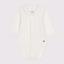 Bodies|Bodies*Petit Bateau Body à manches longues col en coton de Marshmallow