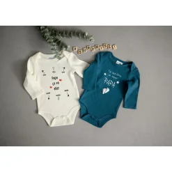 Bodies|Bodies*P'tit bisou Body Annonce de Grossesse à Papa 12 mois de Bleu