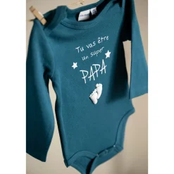 Bodies|Bodies*P'tit bisou Body Annonce de Grossesse à Papa 12 mois de Bleu