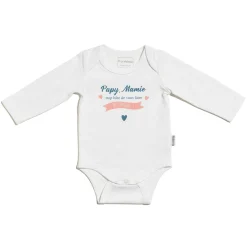 Bodies|Bodies*P'tit bisou Body Annonce Manches Longues Papi & Mamie de Écru Lys