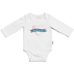 Bodies|Bodies*P'tit bisou Body Annonce Manches Longues Tata de Écru Lys