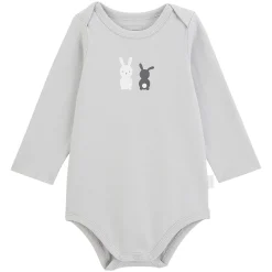 Vêtements Naissance*P'tit bisou Body manches longues Lapin Câlin 6 mois de Gris