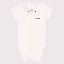 Bodies|Bodies*Petit Bateau Body naissance à col en coton manches courtes de Marshmallow