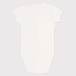 Bodies|Bodies*Petit Bateau Body naissance à col en coton manches courtes de Marshmallow