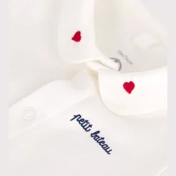 Bodies|Bodies*Petit Bateau Body naissance à col en coton manches courtes de Marshmallow