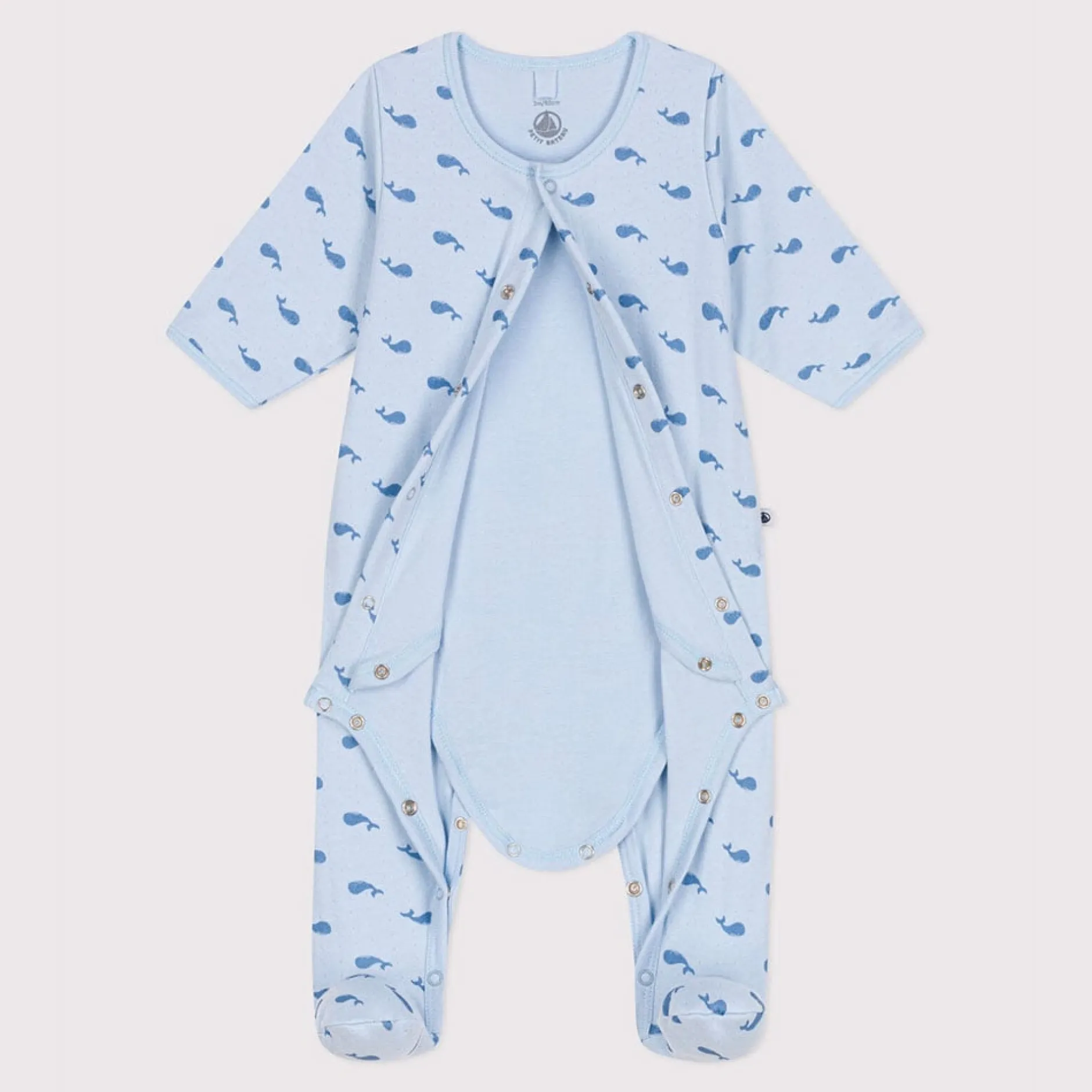 Vêtements Naissance|Pyjamas*Petit Bateau Bodyjama en tubique baleine de