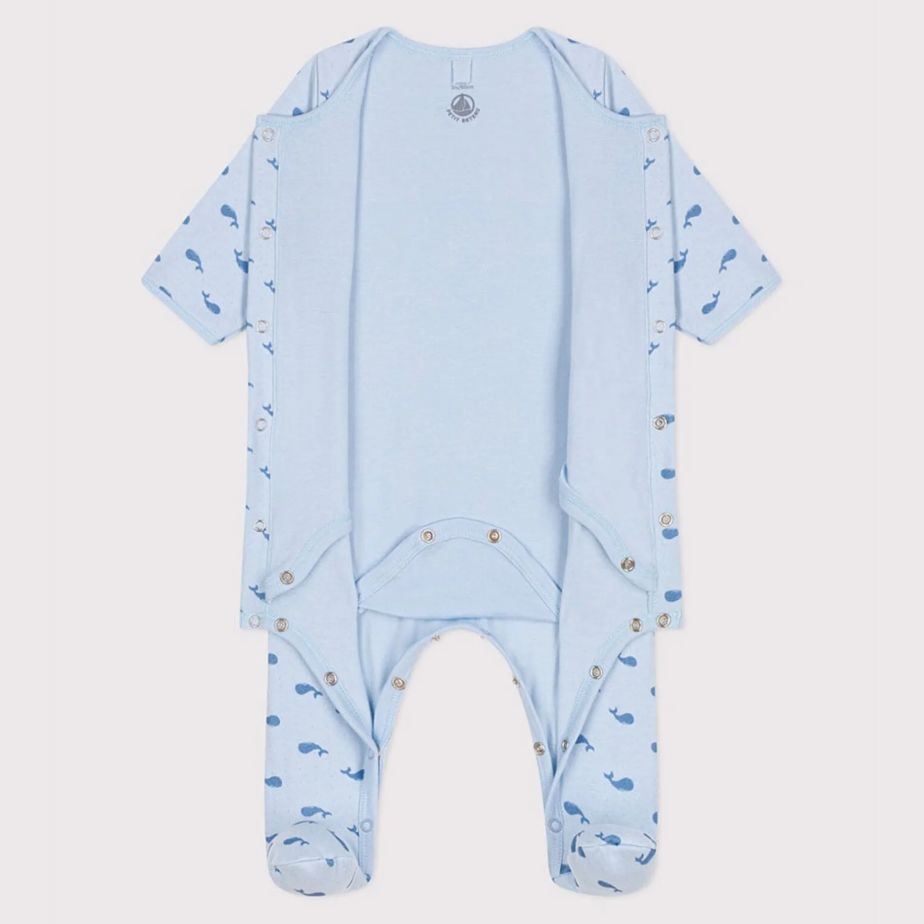 Vêtements Naissance|Pyjamas*Petit Bateau Bodyjama en tubique baleine de