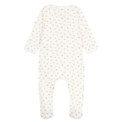 Pyjamas|Pyjamas*Petit Bateau Bodyjama fleurs en coton de Blanc Marshmallow/Blanc Multico