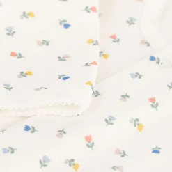 Pyjamas|Pyjamas*Petit Bateau Bodyjama fleurs en coton de Blanc Marshmallow/Blanc Multico