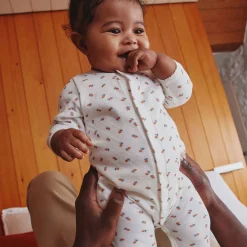 Pyjamas*Petit Bateau Bodyjama fleurs en tubique 3 mois de Blanc marshmallow/blanc multico
