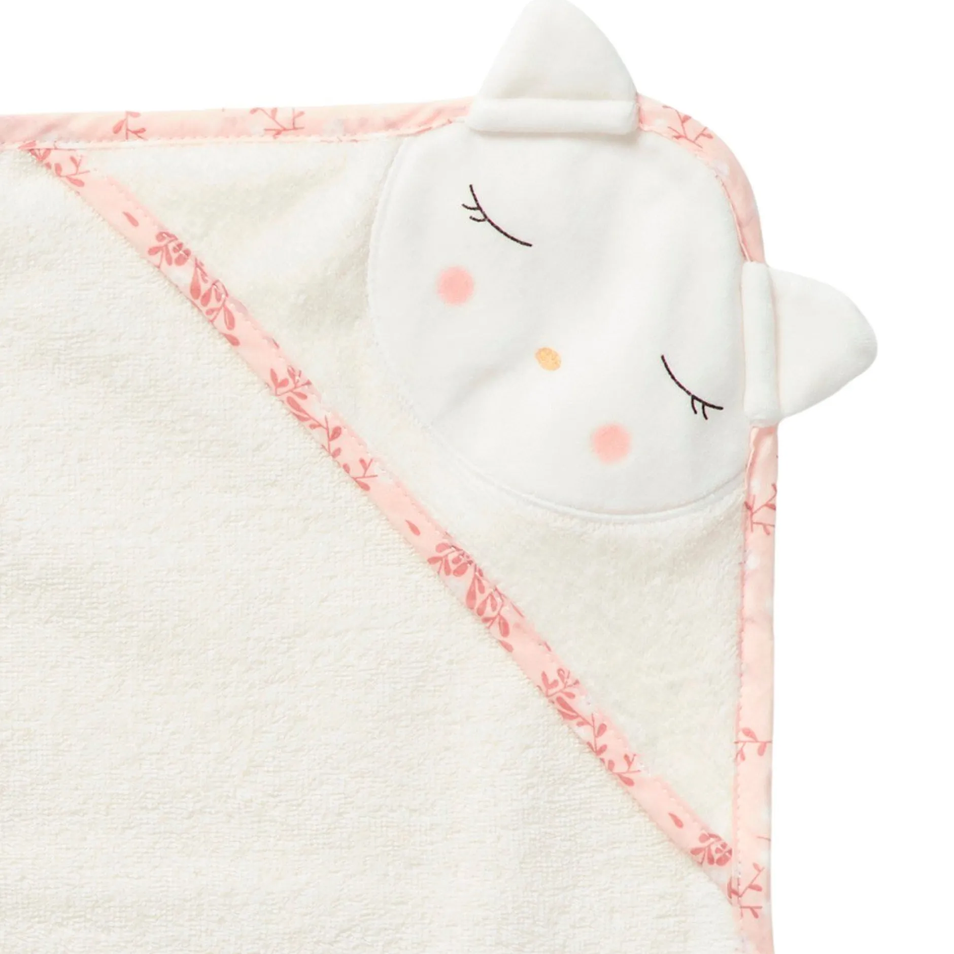 Sorties De Bain*Petit à petit Bonne nuit les chatons Cape de bain en éponge 75 x 75 cm de Ecru Nuage