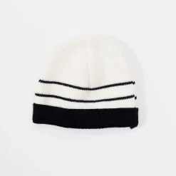 Bonnets, Moufles, Chaussons|Vêtements Naissance*La Manufacture de Layette Bonnet revers Petits Marins 1 mois de Ecru/Marine