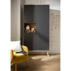 Armoires 3 Portes*Sauthon Original Boréale armoire 3 portes de Gris Volcan