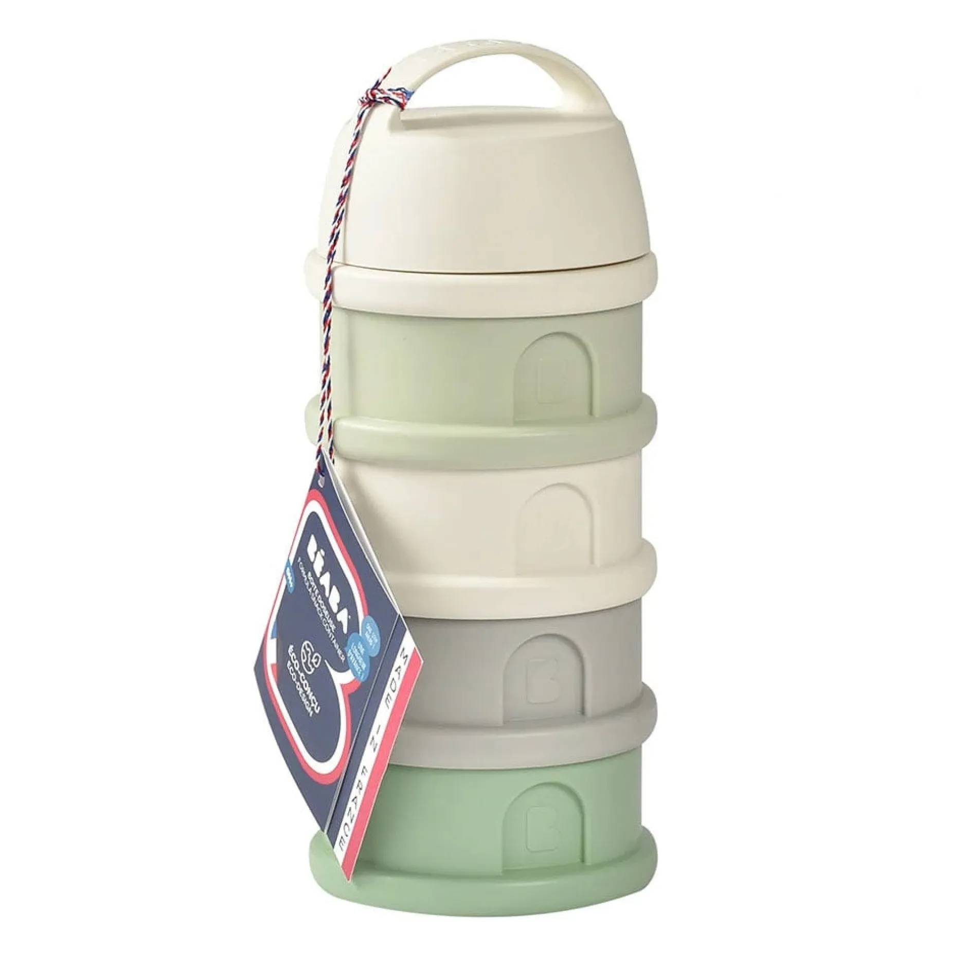 Doseurs*Béaba Boîte Doseuse 4 compartiments de Cotton/Sage Green