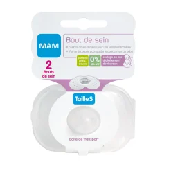 Accessoires De Soin Allaitement*Mam Bout de sein silicone x2 S de Transparent