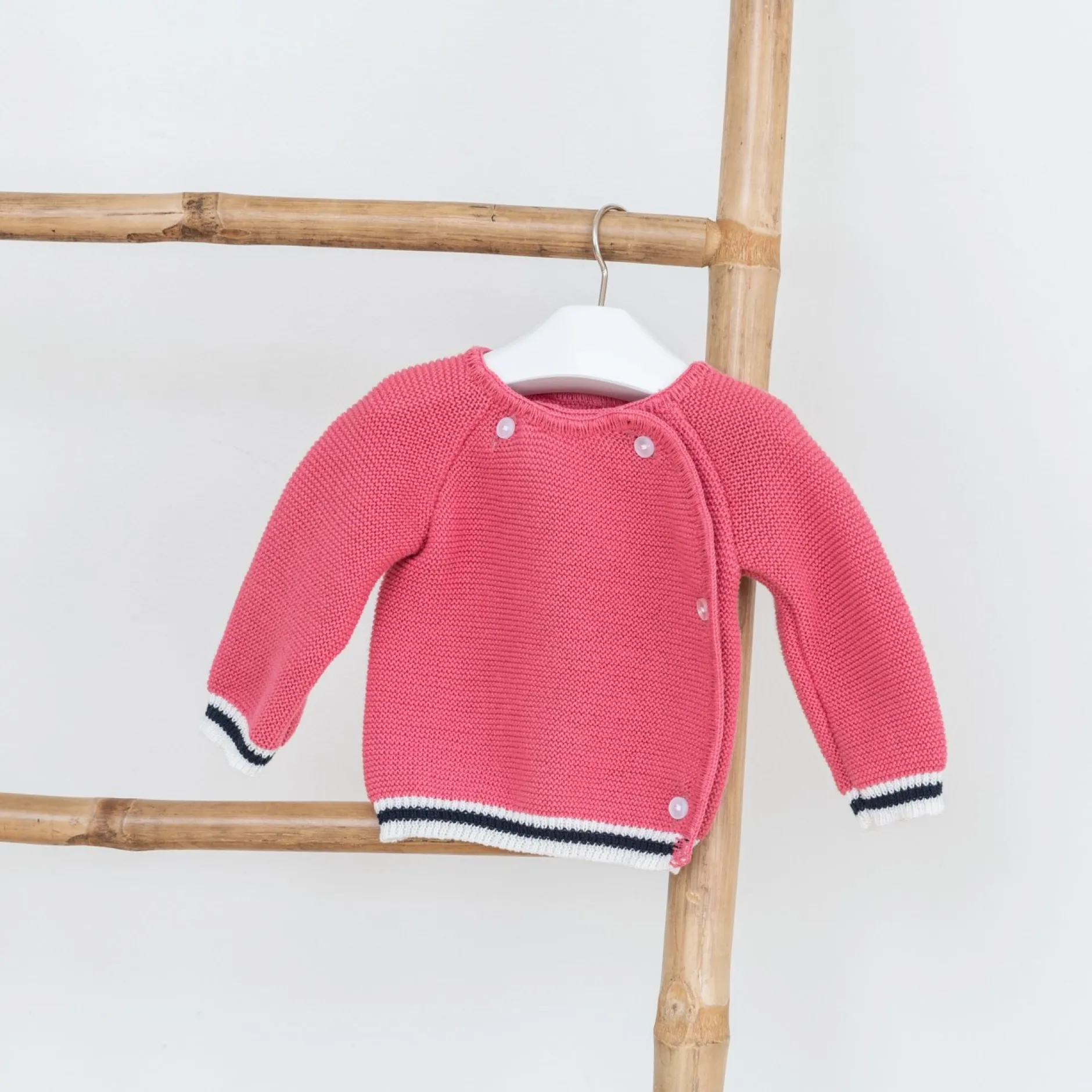 Collection Tricot|Vêtements Naissance*P'tit bisou Brassière de naissance 0-1 mois de Rose