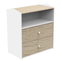 Commodes*Sauthon Baby's Sweet Home Cabanon Commode 2 tiroirs 1 niche de Blanc