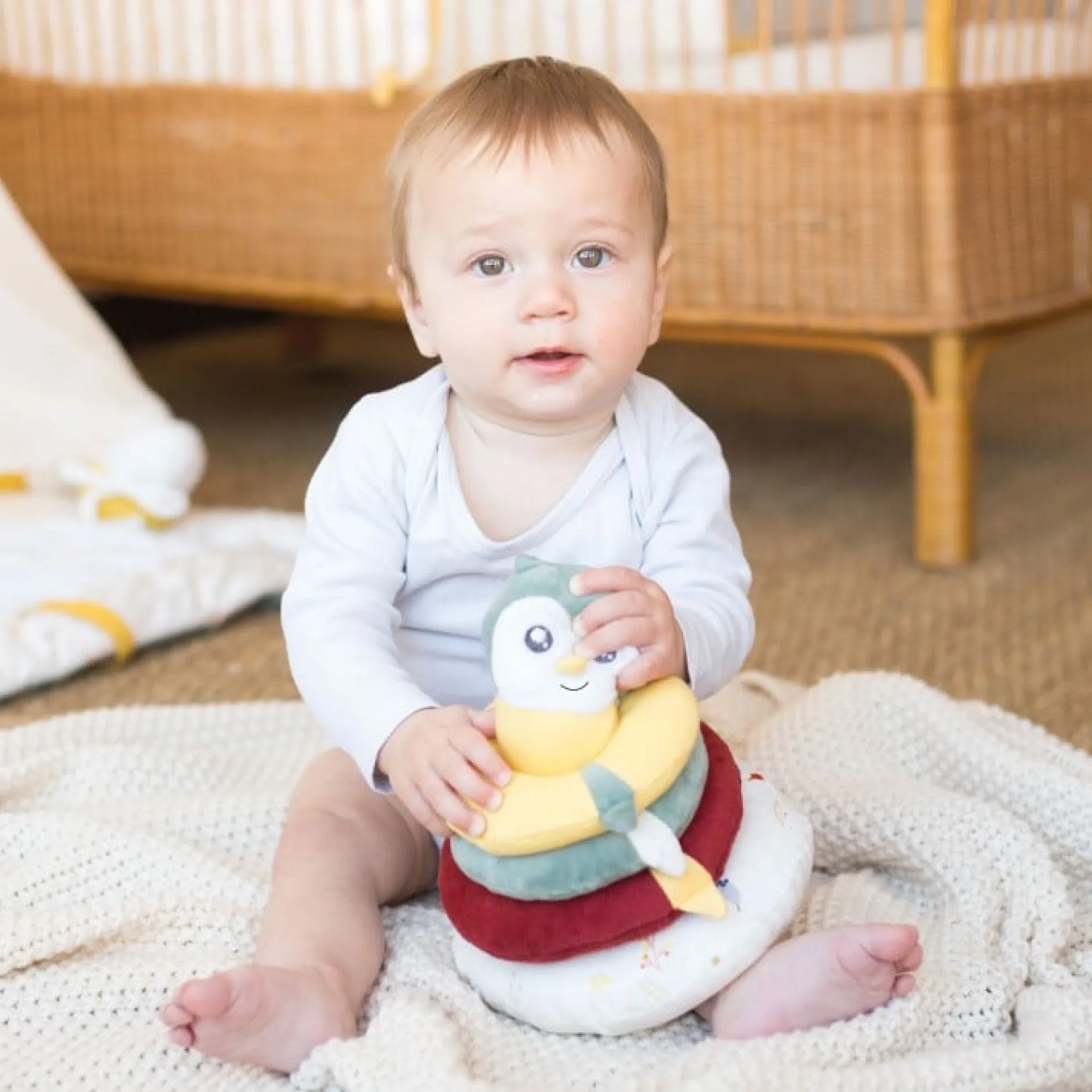 Jouets D'Activités*Trois Kilos Sept Cache cache en forêt Pyramide empilable Chouette de