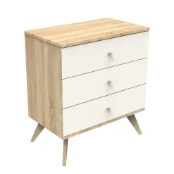 Commodes*Sauthon Baby's Sweet Home Camille Commode 3 tiroirs de Crème Chêne Doré