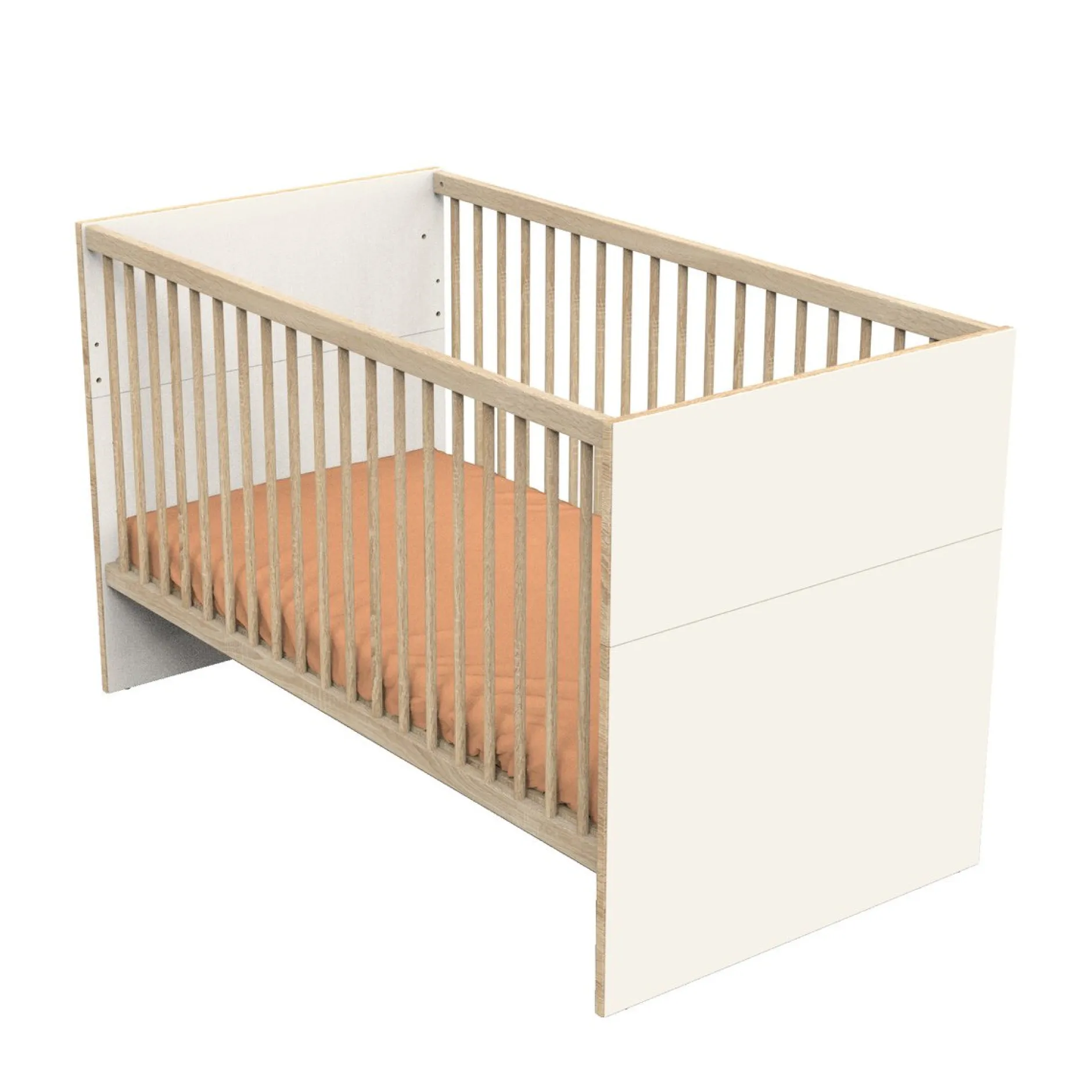 Lits 70X140 Évolutifs*Sauthon Baby's Sweet Home Camille Lit évolutif 70 x 140 cm de Crème Chêne Doré