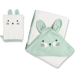 Sorties De Bain*Maïka Cape de bain 100 x 100 cm de Vert Lapin