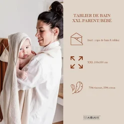 Sorties De Bain*Candide Cape de bain tablier XXL en viscose de Ecru