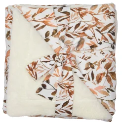 Couvertures*BB&Co Caramel Forest Couverture Luxe microfibre 70 x 100 cm de Imprimé feuillages ivoire
