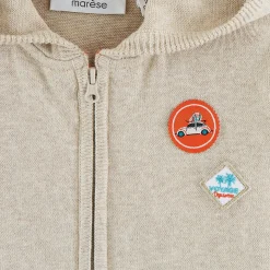Gilets, Pulls*Marèse Cardigan à capuche Super Bolides 6 mois de Gris mouliné