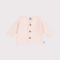 Vêtements Naissance*Petit Bateau Cardigan tricot point mousse en coton de Rose fleur