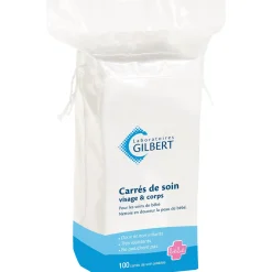 Cosmétiques*Laboratoires Gilbert Carrés de soin sachet de 100 de
