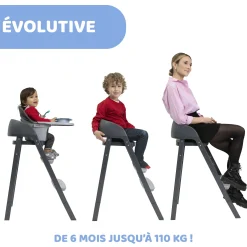 Chaises Hautes Évolutives*Chicco Chaise haute Crescendo Up de Etna Black Re-Lux