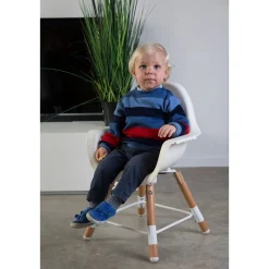Chaises Hautes Évolutives*Childhome Chaise haute Evolu 2 + arceau de Naturel/Blanc