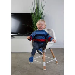 Chaises Hautes Évolutives*Childhome Chaise haute Evolu 2 + arceau de Naturel/Blanc