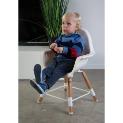 Chaises Hautes Évolutives*Childhome Chaise haute Evolu 2 + arceau de Naturel/Blanc
