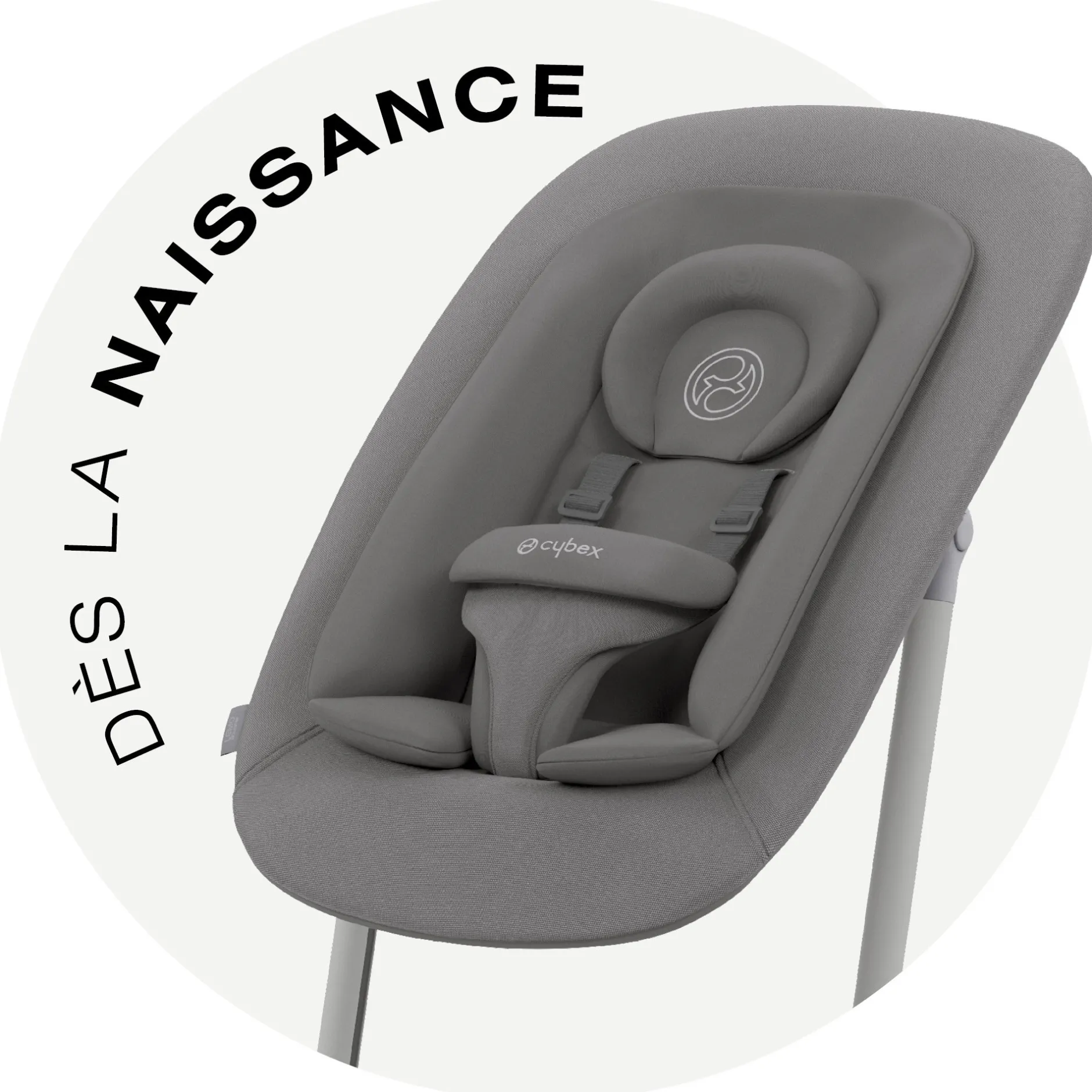 Balancelles|Chaises Hautes Évolutives*CYBEX Chaise haute Lemo 4-en-1 de Suede Grey