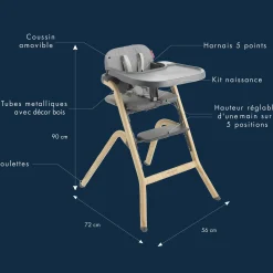 Chaises Hautes Évolutives*William Kent 1733 Chaise haute Wonder K de Gris