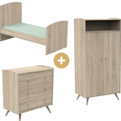 Lits 70X140 Évolutifs|Commodes* Chambre Access : Lit évolutif 70 x 140 cm + Armoire + Commode de Sauthon Baby's Sweet Home