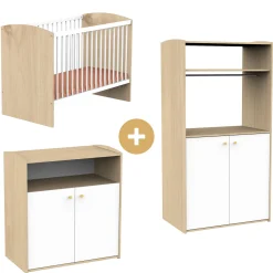 Commodes|Lits 60X120 Non Évolutifs* Chambre Alice : Lit 60x120 cm + armoire + commode de Sauthon Baby's Sweet Home
