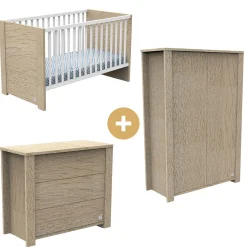 Commodes* Chambre Antonin : Lit 60x120 + Commode + Armoire de Sauthon Baby's Sweet Home