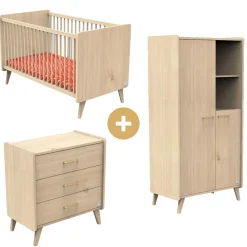 Commodes|Lits 70X140 Évolutifs* Chambre Arty : Lit 70x140 cm évolutif + Commode + Armoire de Sauthon Baby's Sweet Home
