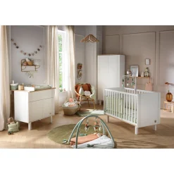 Commodes|Lits 70X140 Évolutifs* Chambre Eléonore : Lit évolutif 70 x 140 cm + Armoire + Commode de Sauthon Baby's Sweet Home