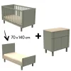 Commodes|Lits 70X140 Évolutifs* Chambre Eléonore Duo : lit évolutif 70 x 140 + commode de Sauthon Baby's Sweet Home