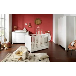 Lits 60X120 Non Évolutifs* Chambre Loft Blanc : Lit 60x120 + armoire + commode de Sauthon Baby's Sweet Home