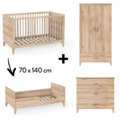 Commodes|Armoires 2 Portes* Chambre Naia : Lit 70 x 140 cm + Armoire + Commode de Théo