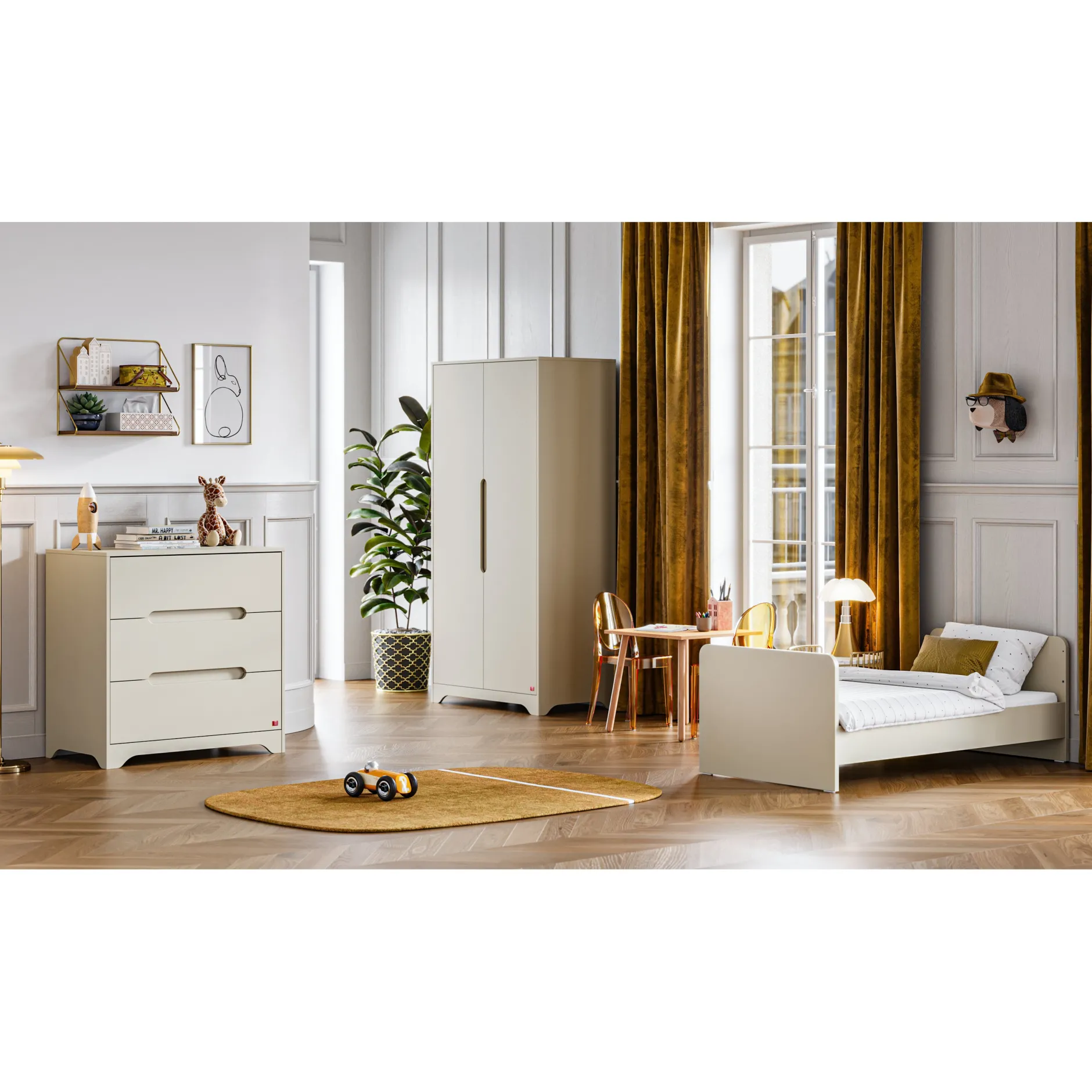 Commodes|Lits 70X140 Évolutifs* Chambre Ova : Lit 70 x 140 cm + Armoire + Commode de Vox