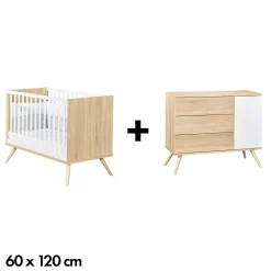 Commodes|Lits 60X120 Non Évolutifs* Chambre Seventies : Lit 60x120 + Commode de Sauthon Baby's Sweet Home