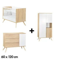 Lits 60X120 Non Évolutifs|Commodes* Chambre Seventies : Lit 60x120 + Commode + Armoire de Sauthon Baby's Sweet Home